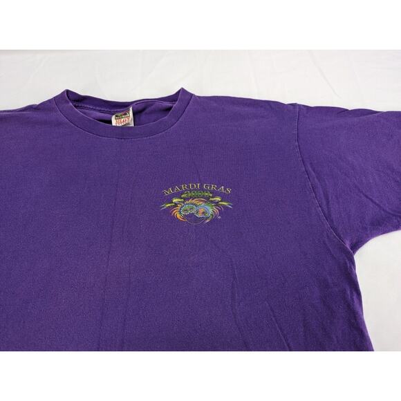 Vtg 2000 Mardis Gras Graphic T Shirt Size XL Purple Heineken Amstel Light - Picture 4 of 14